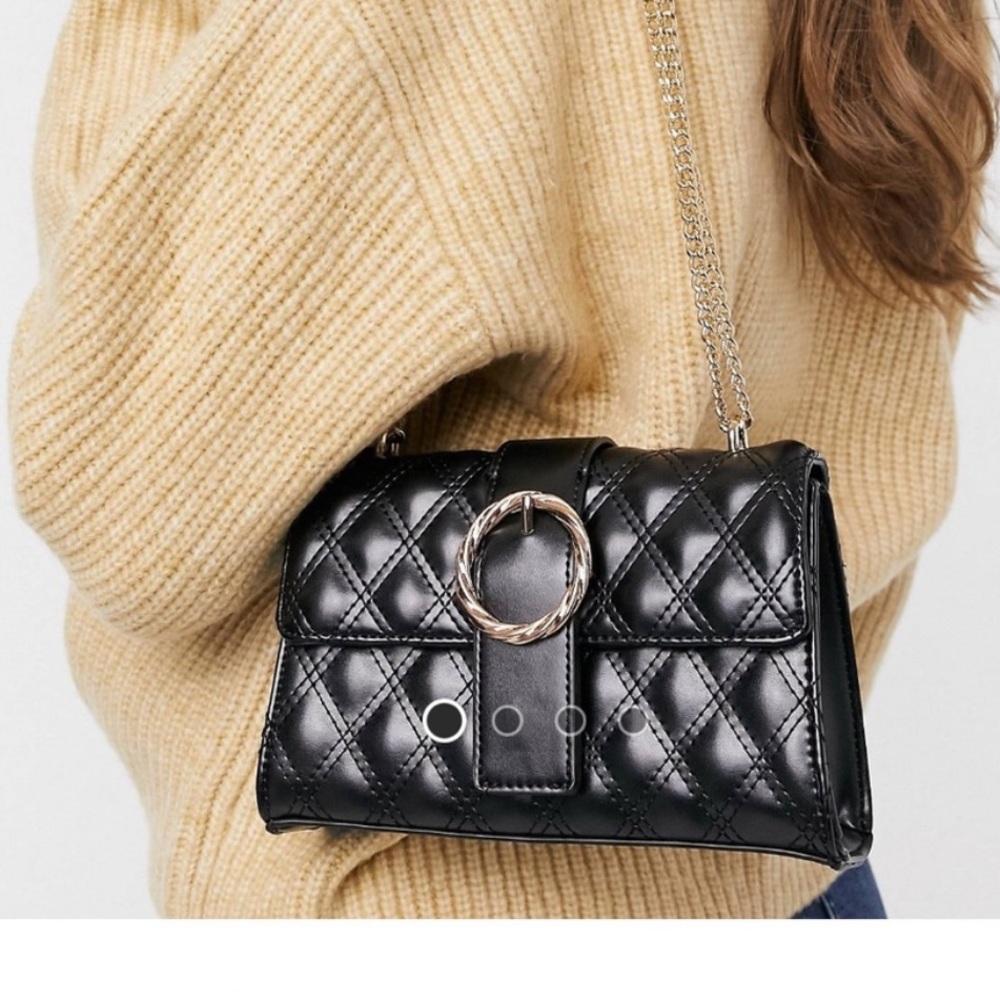 Black crossbody/shoulder bag with gold hardware from Asos
